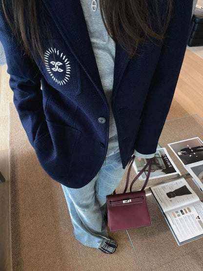 Coarse woolen pocket embroidered suit