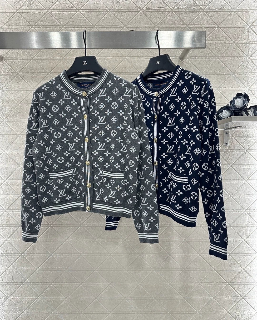 25fw Jacquard knitted cardigan