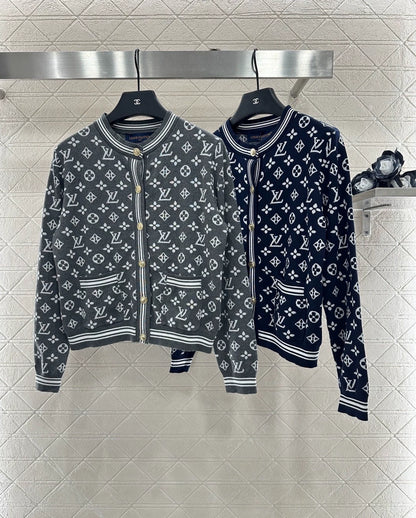 25fw Jacquard knitted cardigan