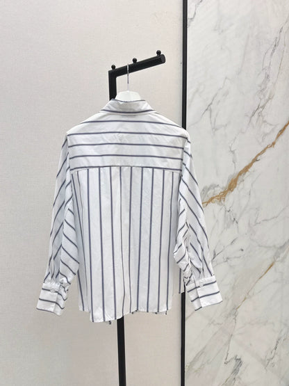 25fw Embroidered bat sleeve shirt