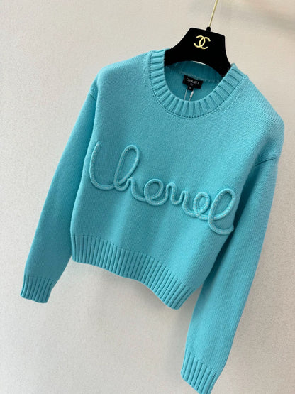 3D letter knitted sweater