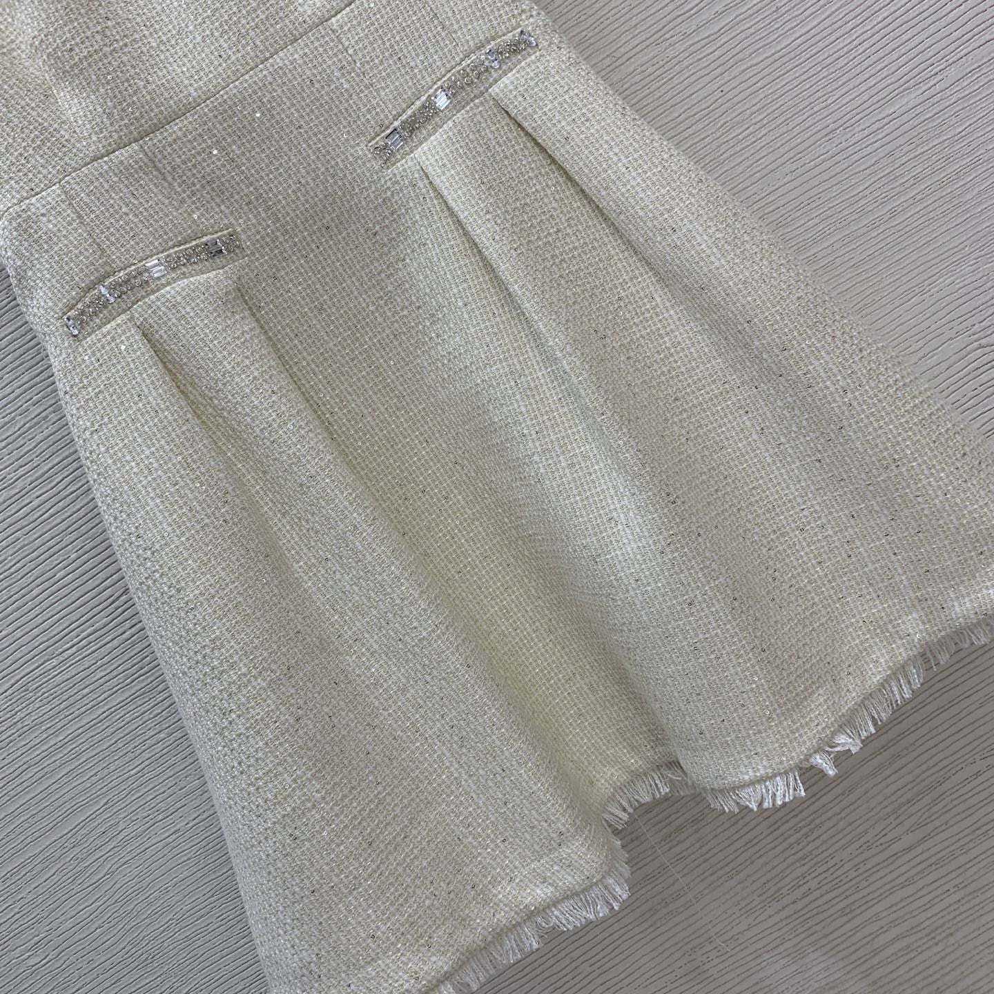 25fw Heavy industry diamond studded bead tassel skirt