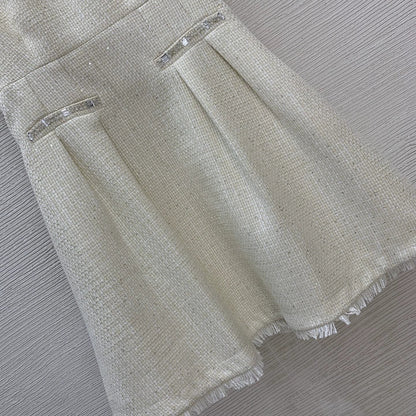 25fw Heavy industry diamond studded bead tassel skirt