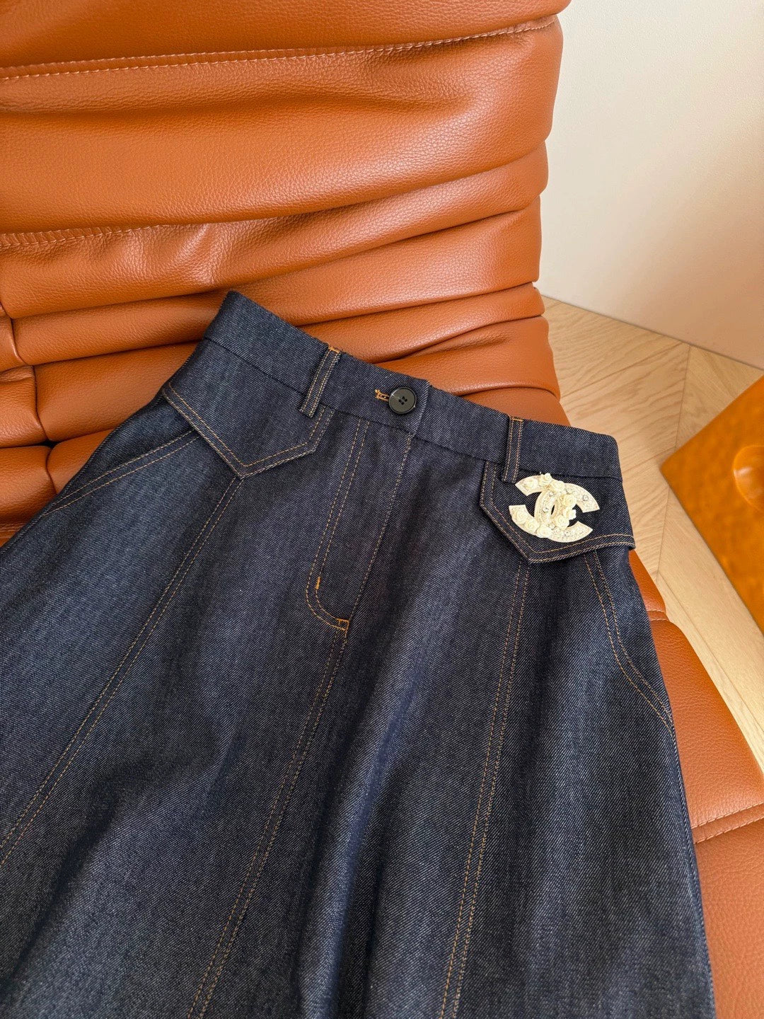 25fw Retro original denim half skirt