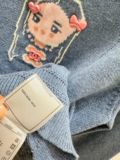 25fw Cartoon Knitted Shirt