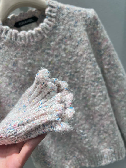 Collared knit wool sweater