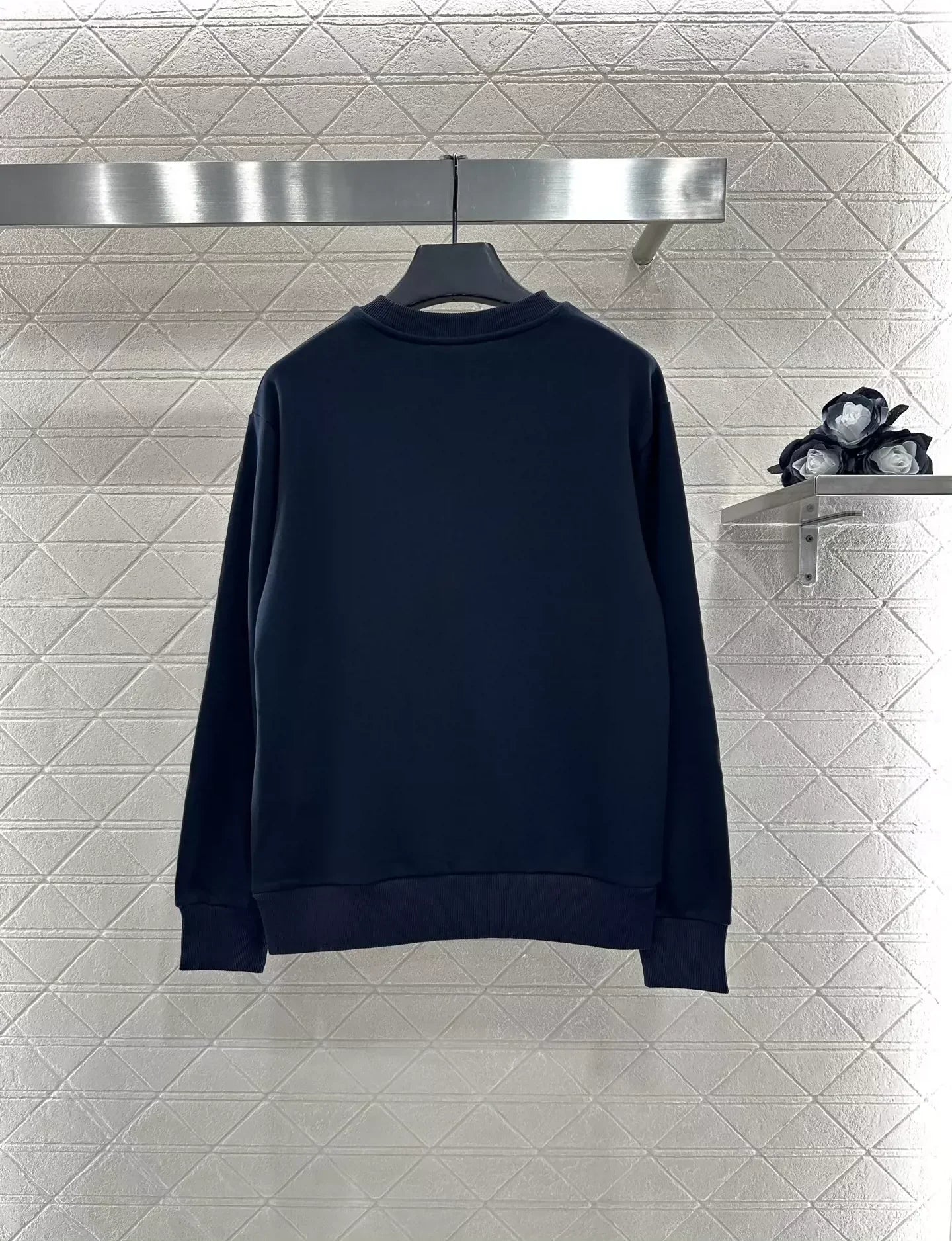 25fw Round neck letter embroidered hoodie