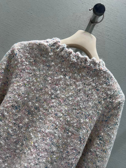 Collared knit wool sweater