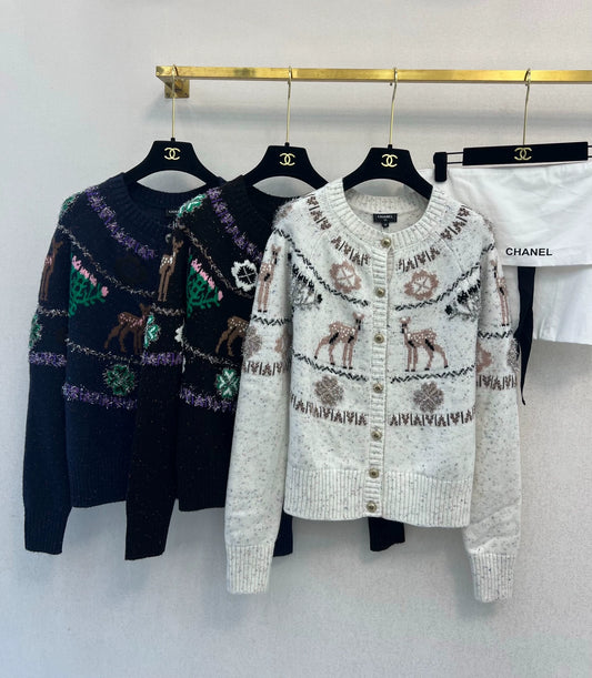 Deer knitted cardigan