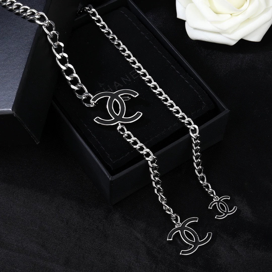 Double C Silver CC Waist Chain