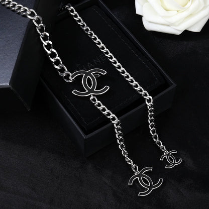 Double C Silver CC Waist Chain