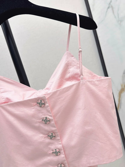 25fw Bow-decorated suspenders(pink/white)