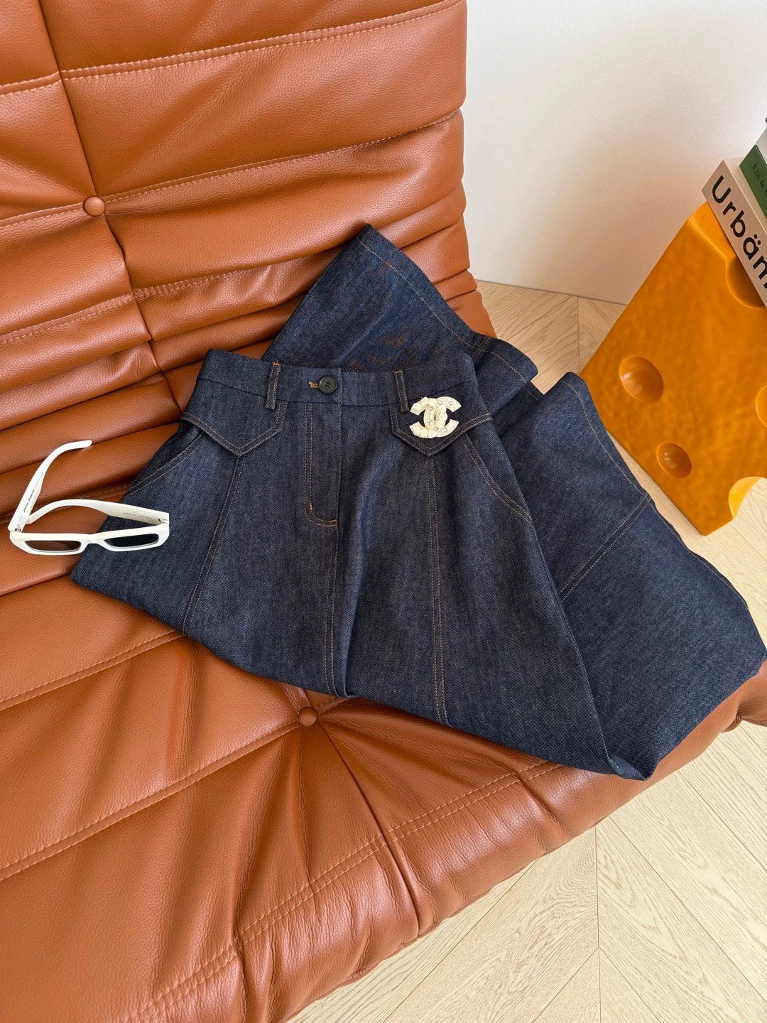 25fw Retro original denim half skirt