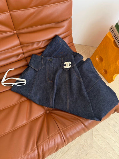25fw Retro original denim half skirt