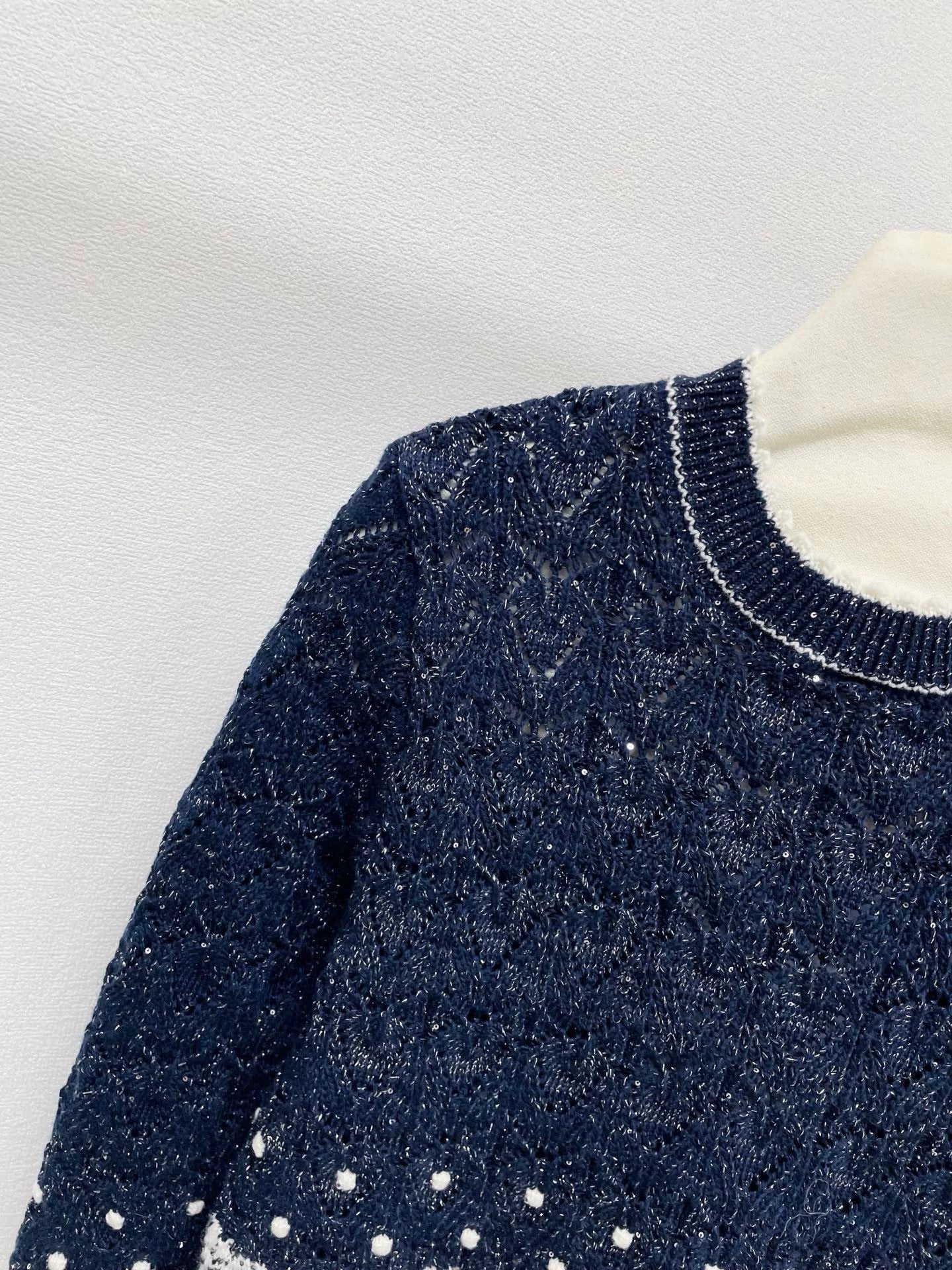 25fw Gradient lace patchwork sweater