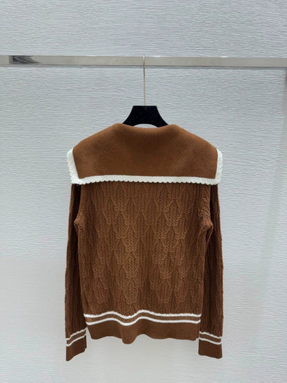 25fw Navy collar knitted sweater