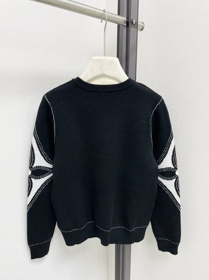 25fw Logo contrasting jacquard sweater