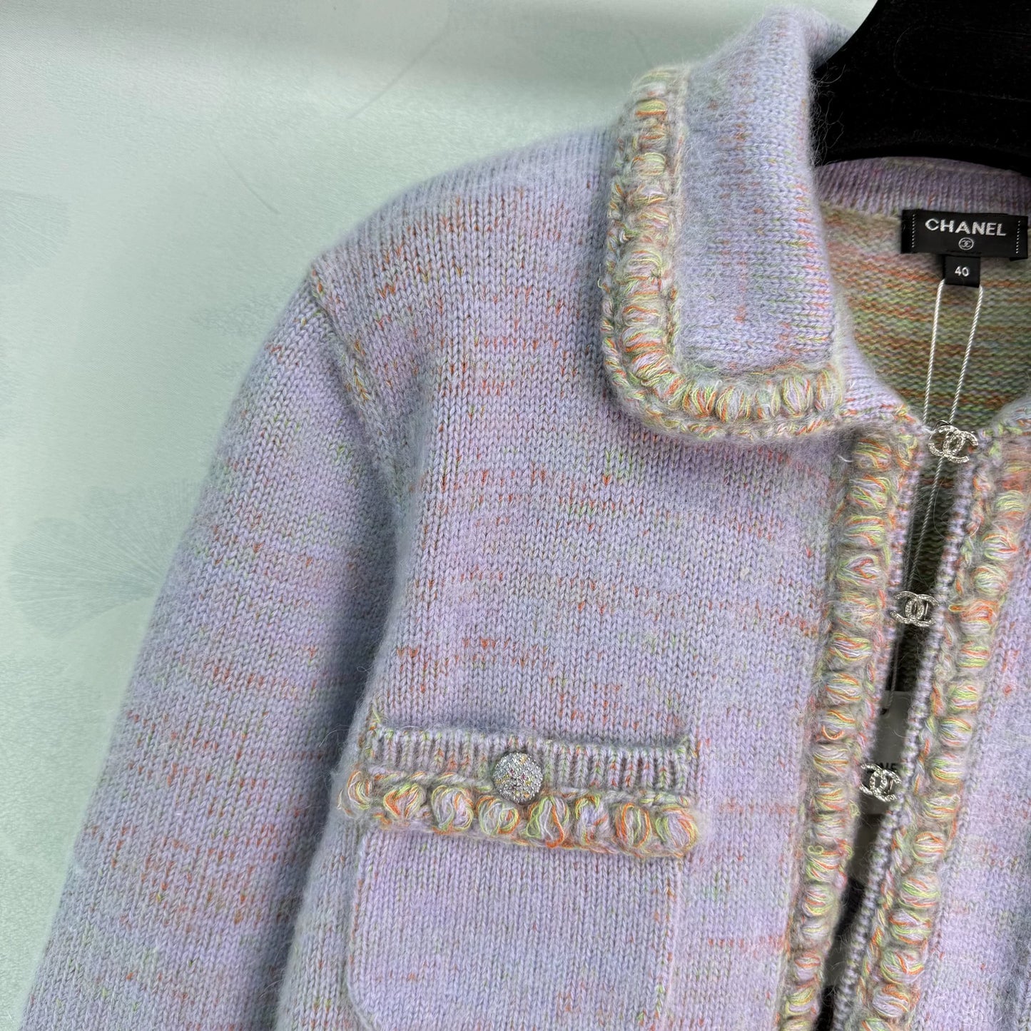 25fw Purple knitted cardigan