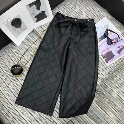 Lingge Design Pu Leather Pants