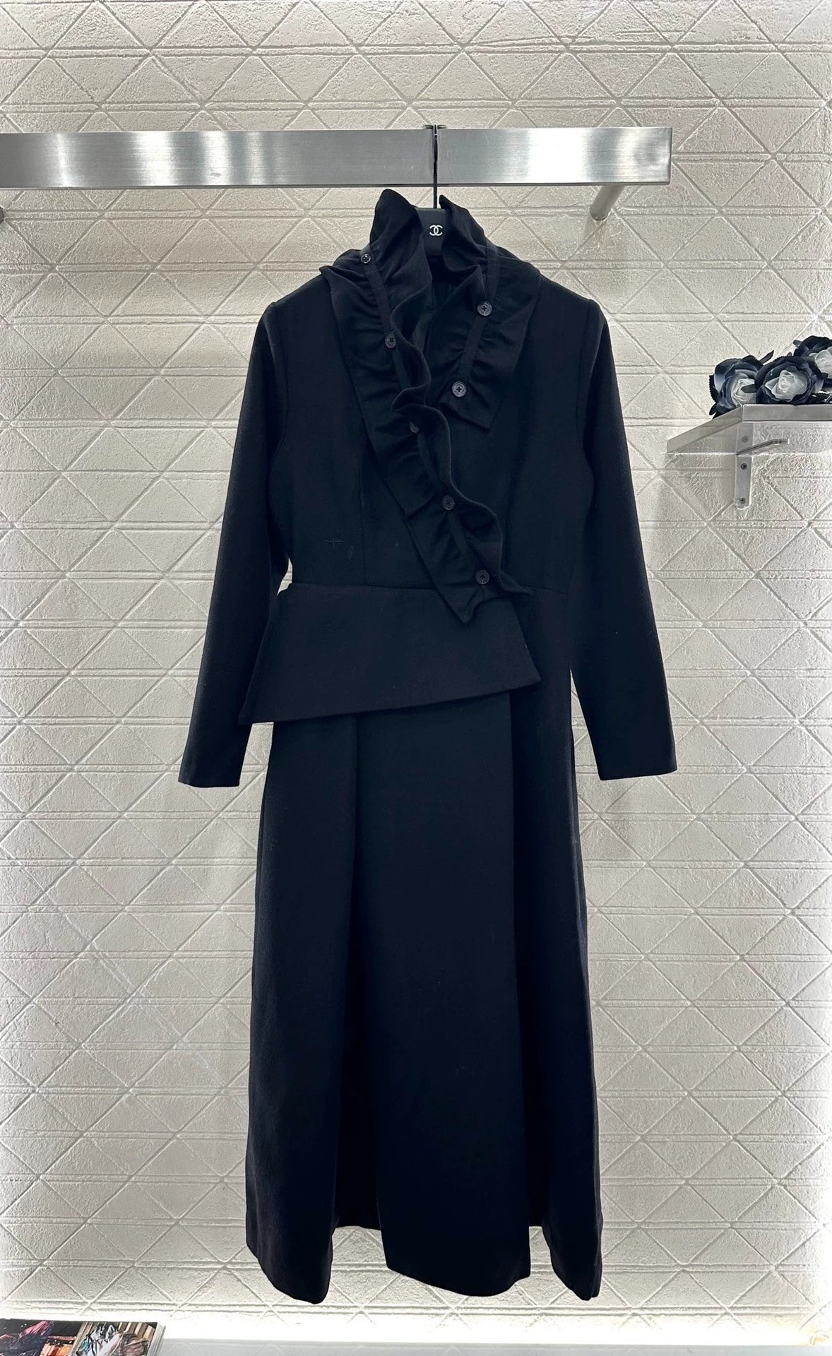 25fw Detachable pleated lace dress