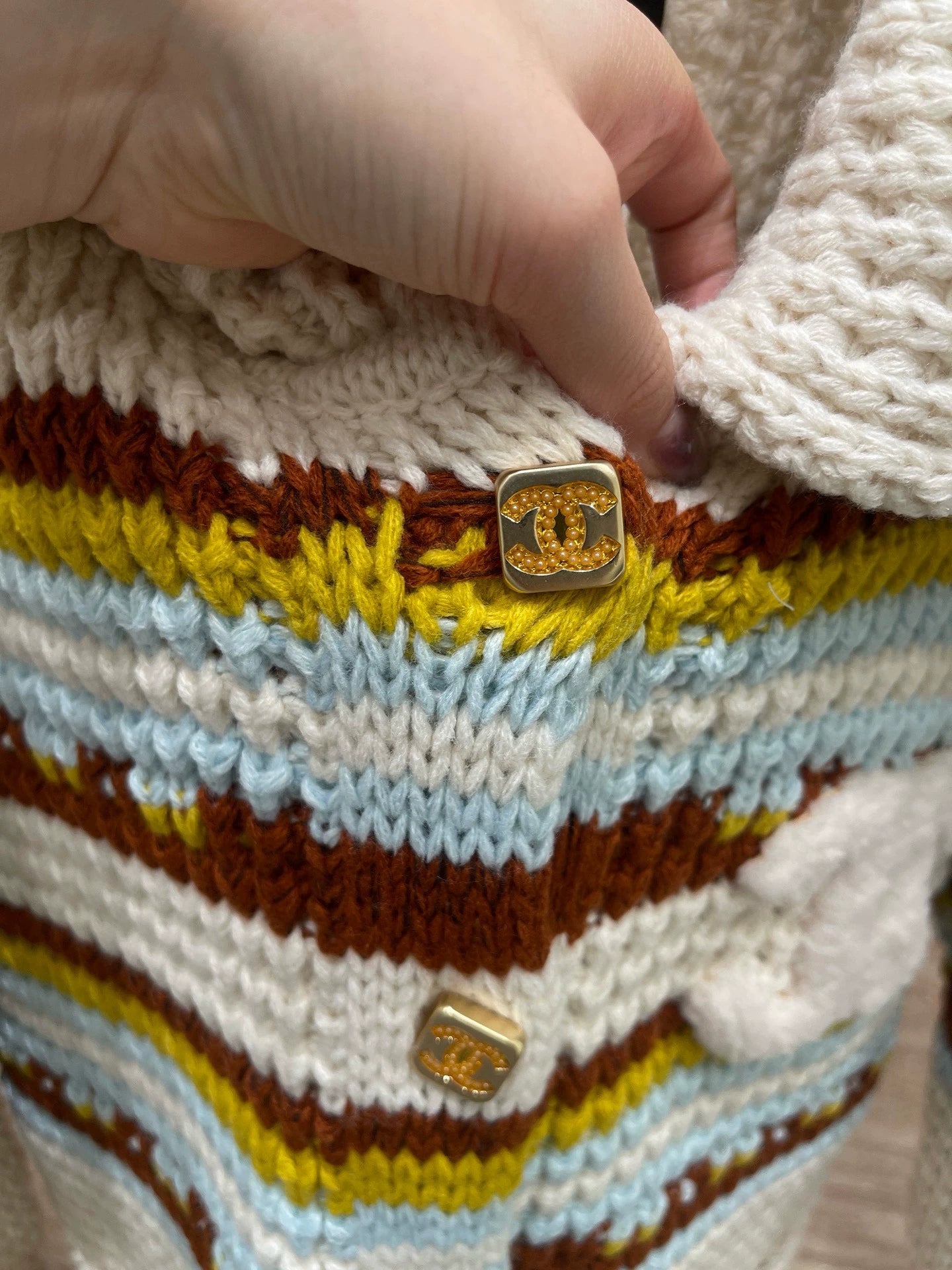 Vintage striped knitted cardigan