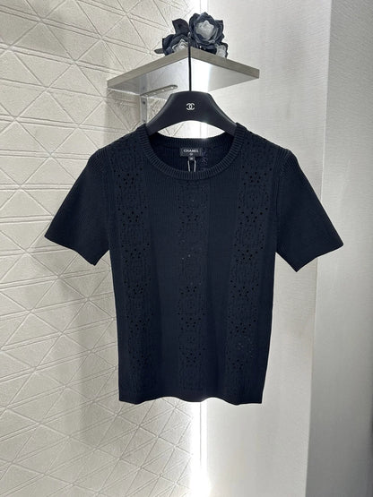 25fw Hollow knit short sleeves