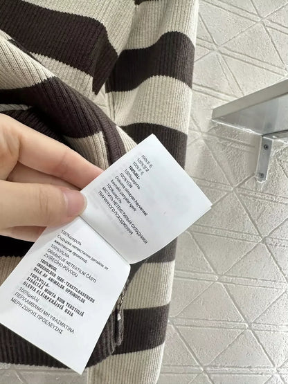 25fw Striped knitted cardigan