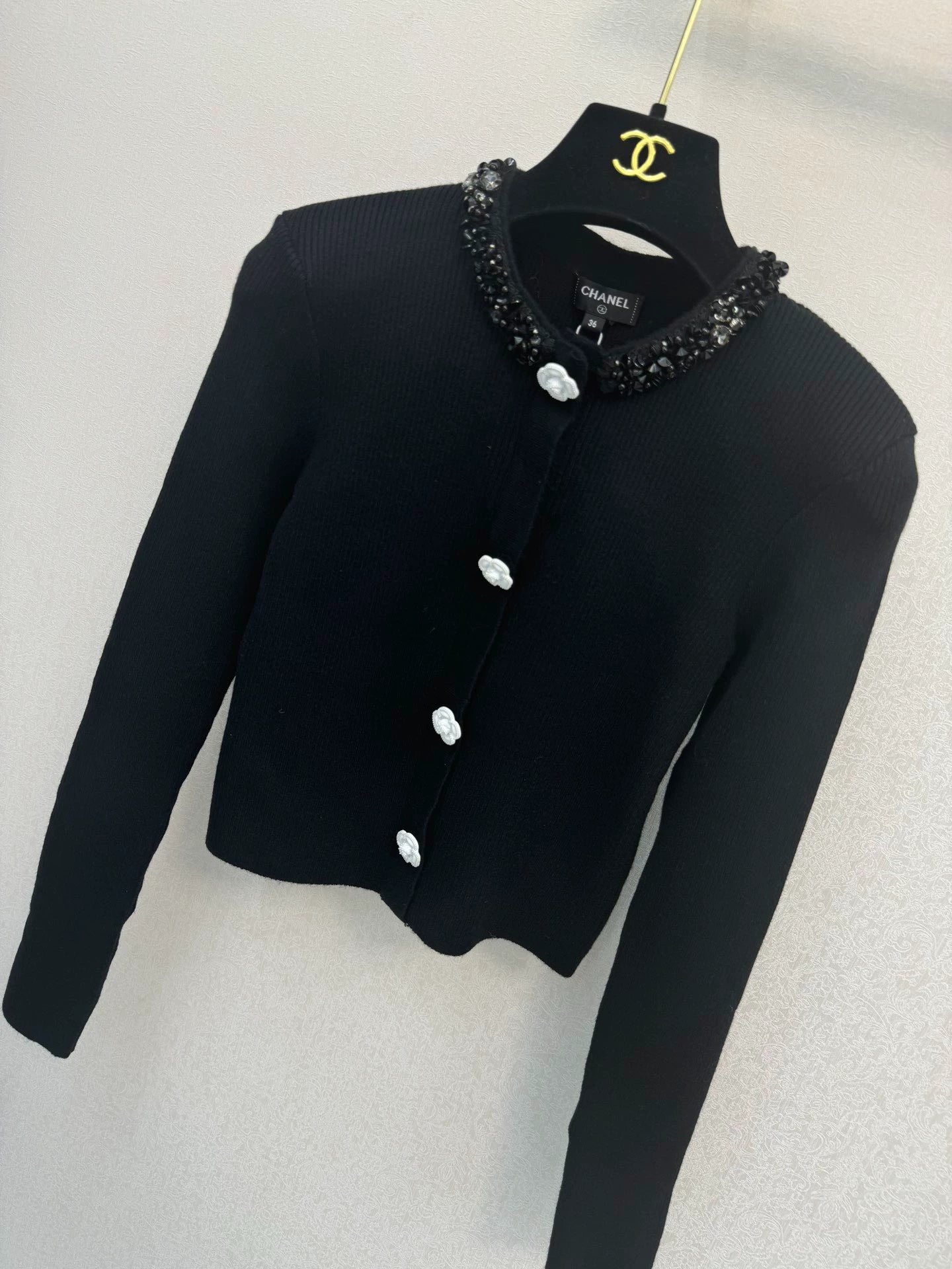 Black knitted cardigan