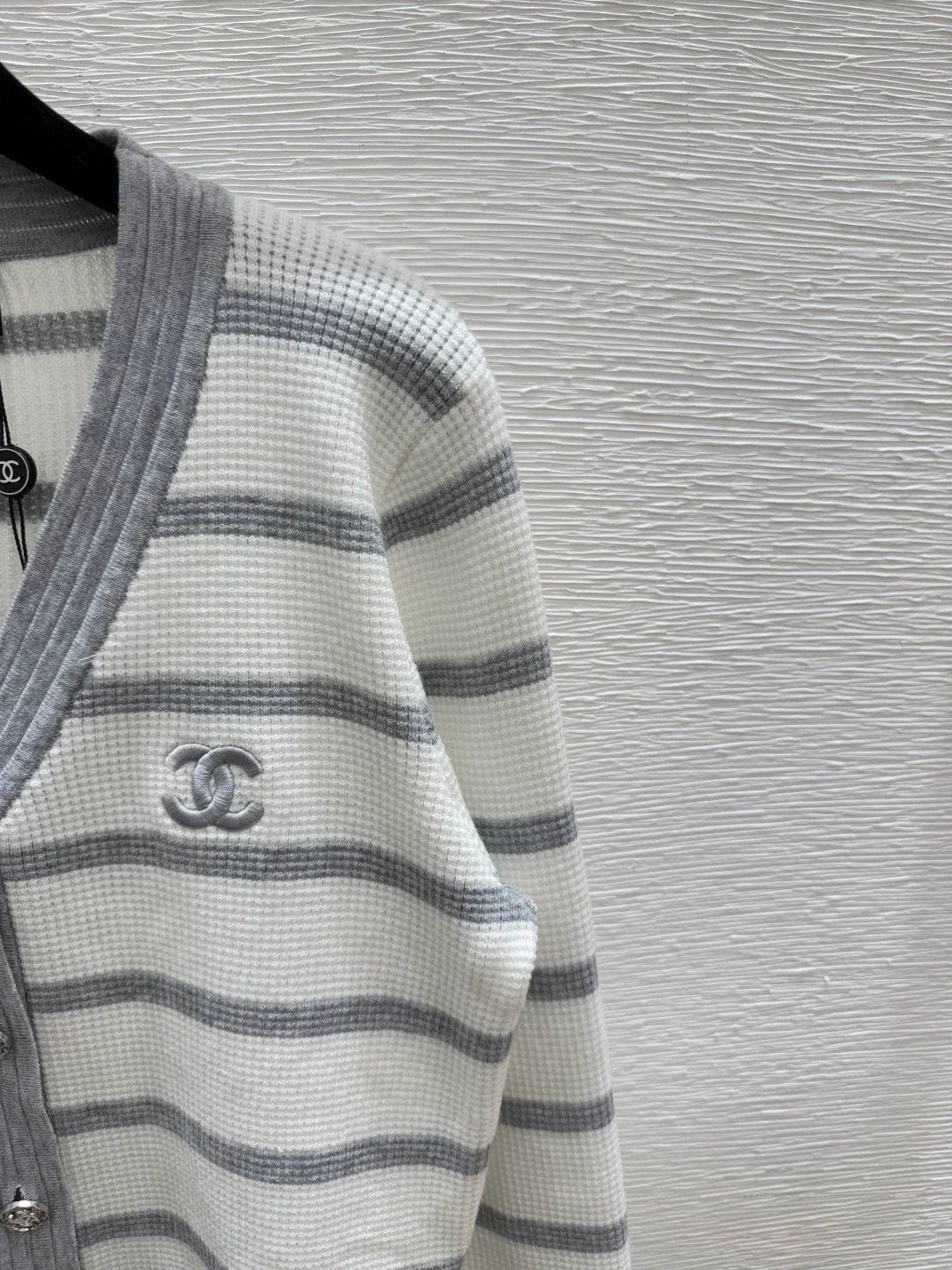 25fw Striped knitted cardigan