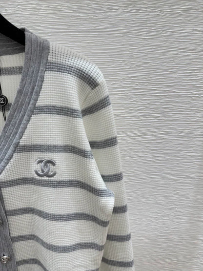 25fw Striped knitted cardigan