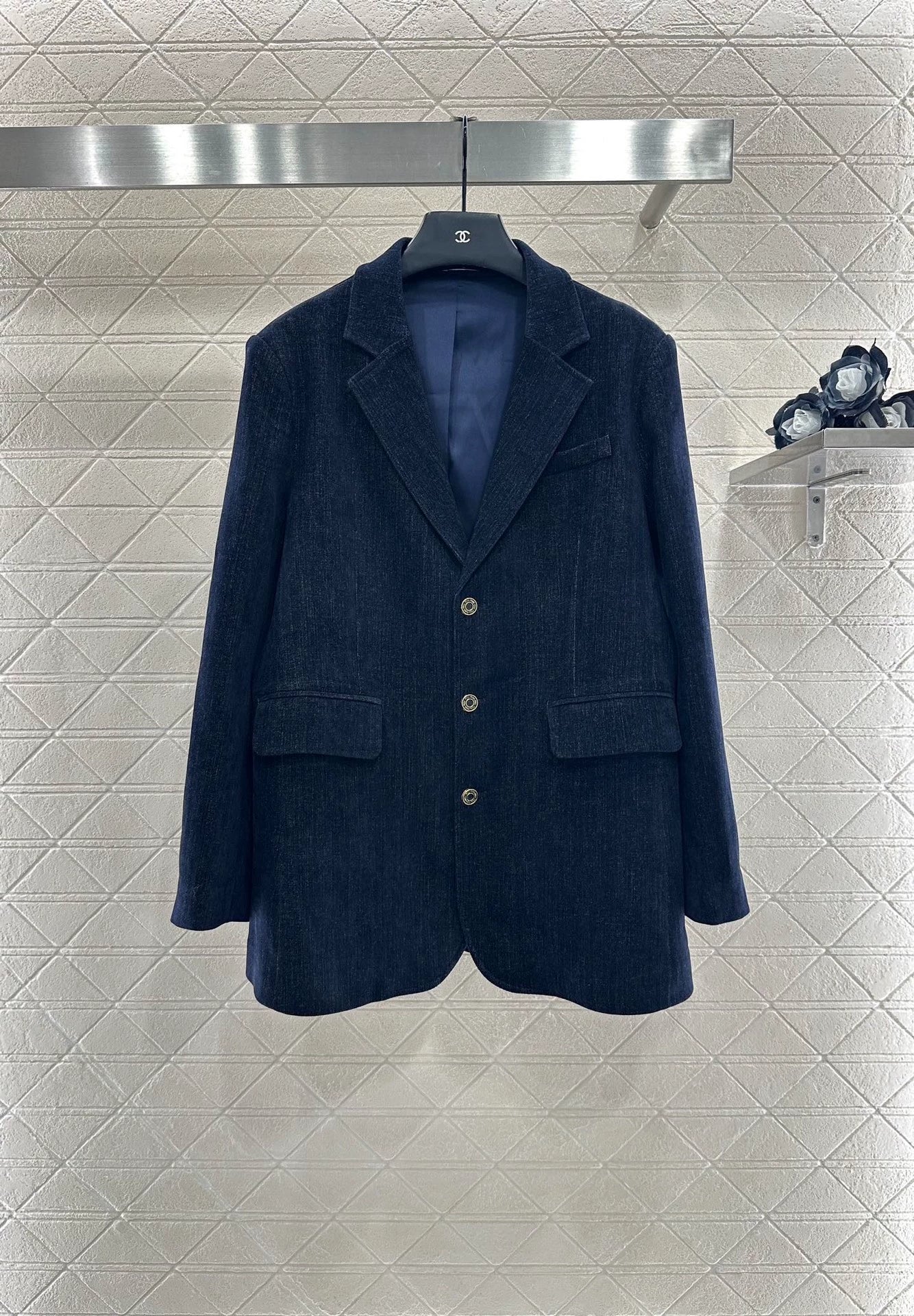 25fw Cowboy jacket pleated skirt set