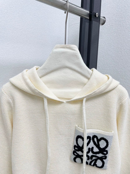 25fw Jacquard hooded knitted sweater