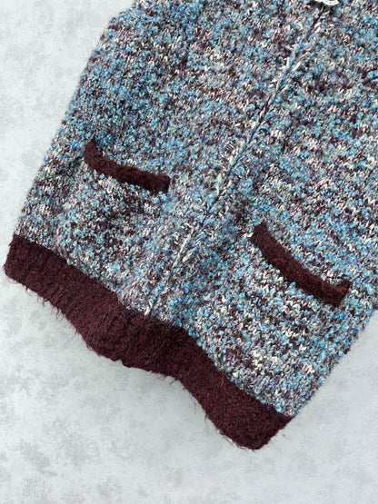 Color blocked lapel vest jacket