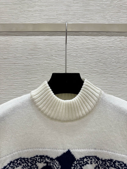 Color blocked knitted pullover sweater