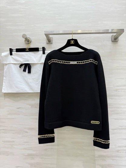 Cashmere chain suspender sweater