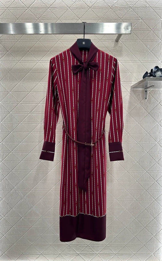 25fw Printed belt dress