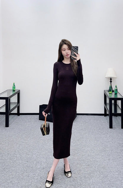 25fw Tailored logo base dress