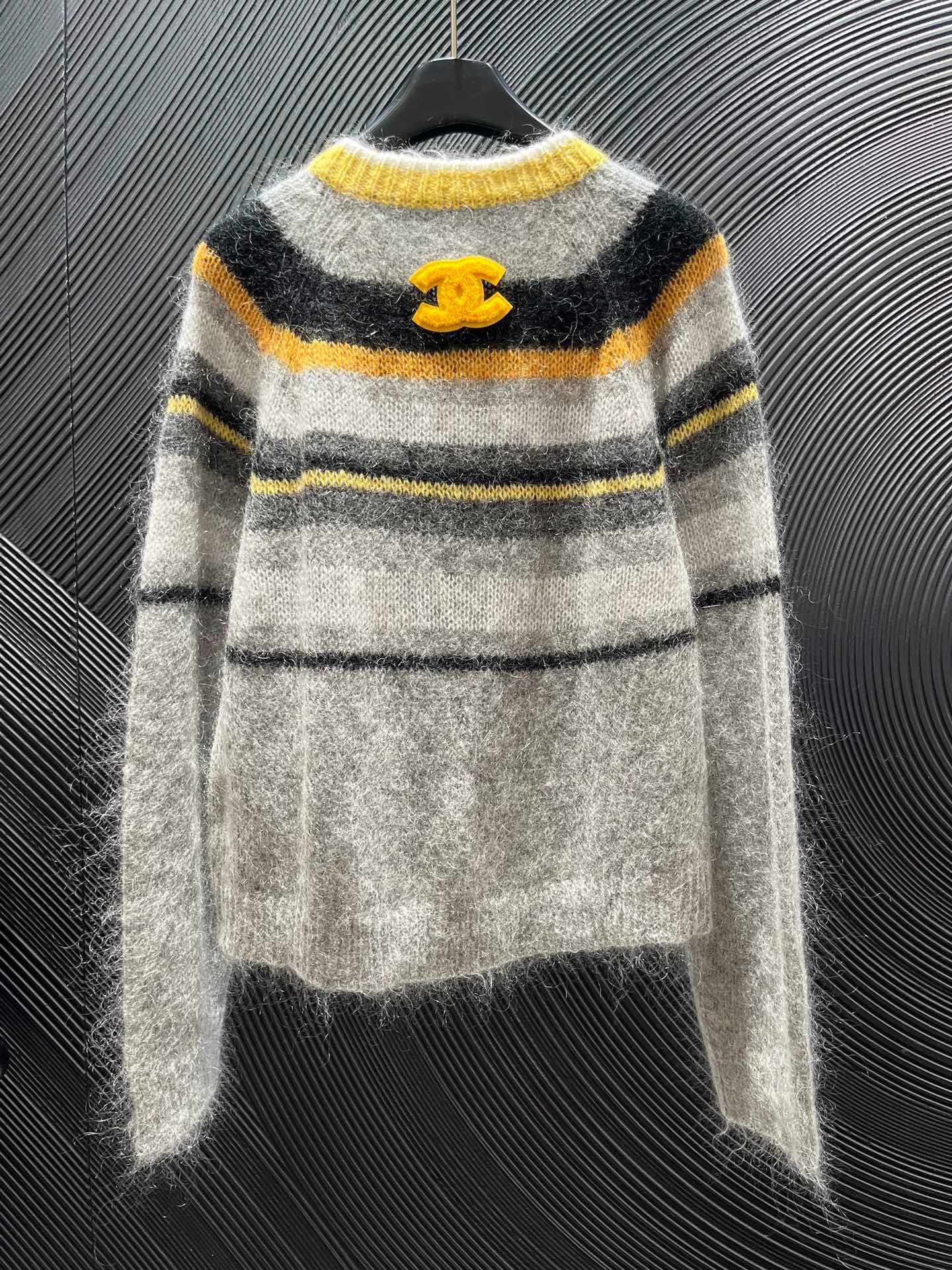 Striped mohair cardigan