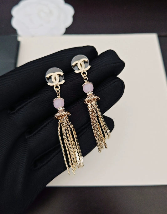 Pink tassel earrings