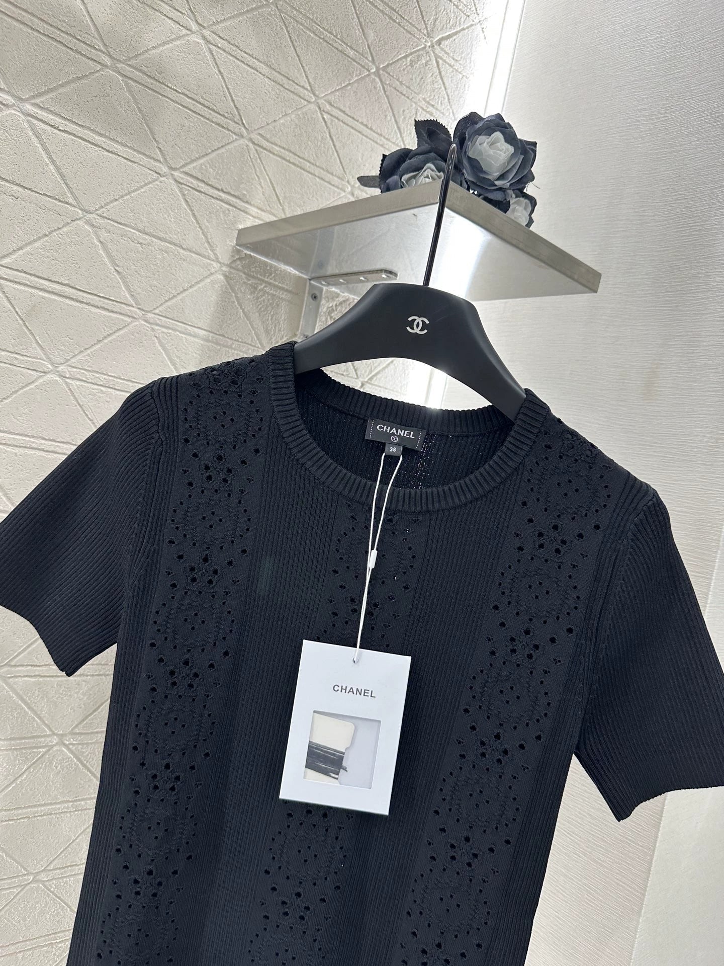 25fw Hollow knit short sleeves