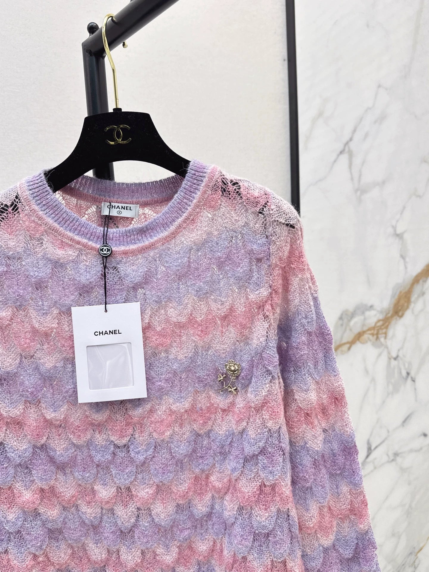 25fw Color changing knitted round neck