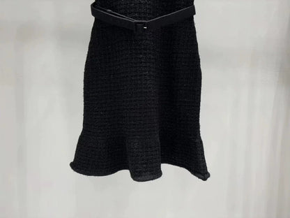 25fw Embroidered sequin knit dress