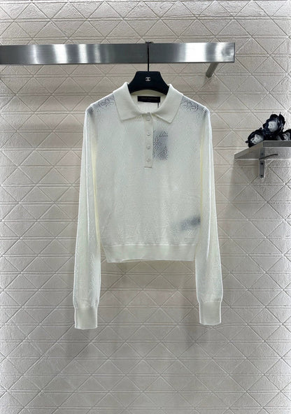 25fw Hollow hook flower top