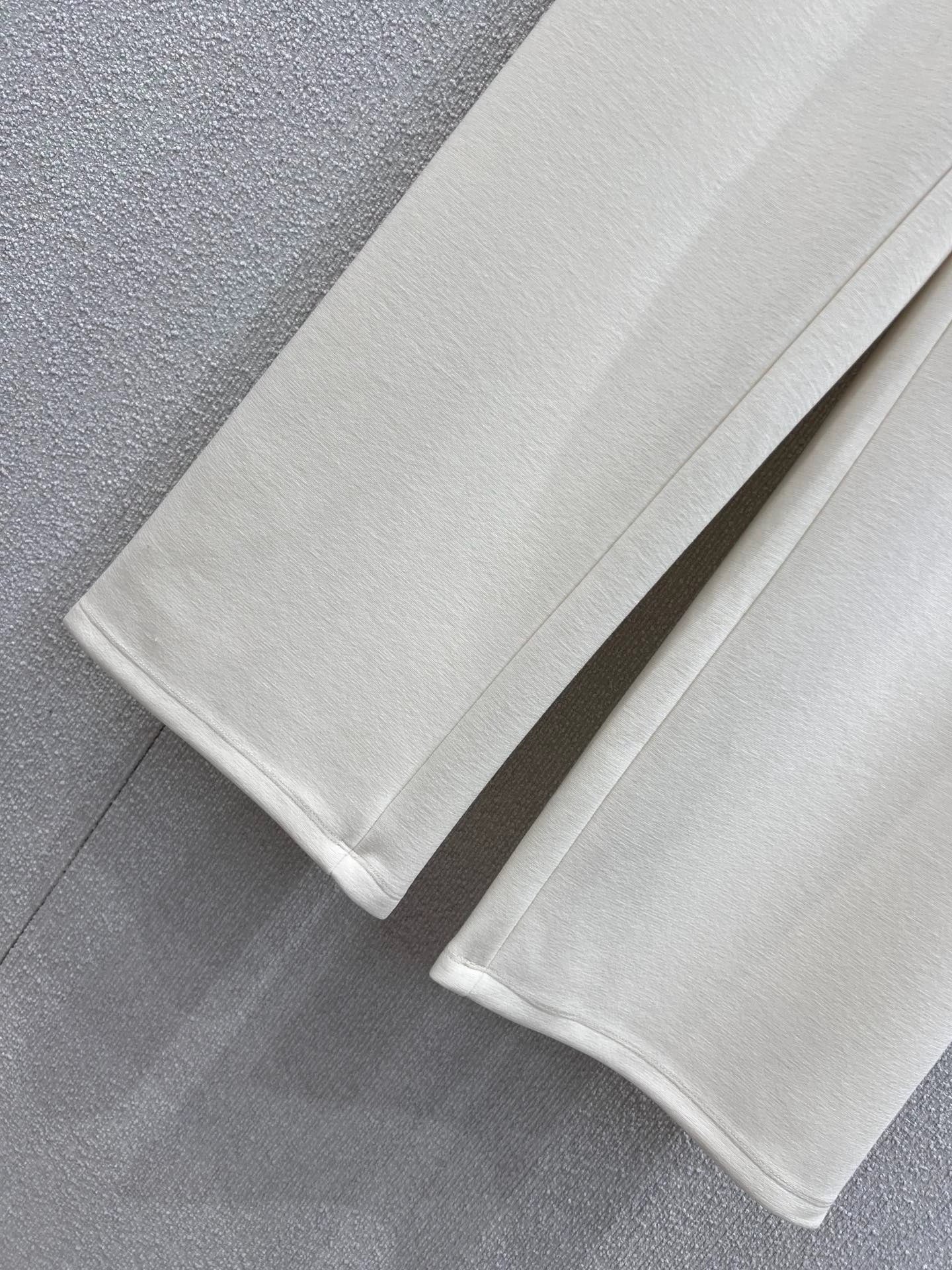 Drawstring casual wool wide leg pants