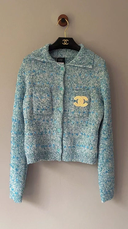 Sequined knitted cardigan