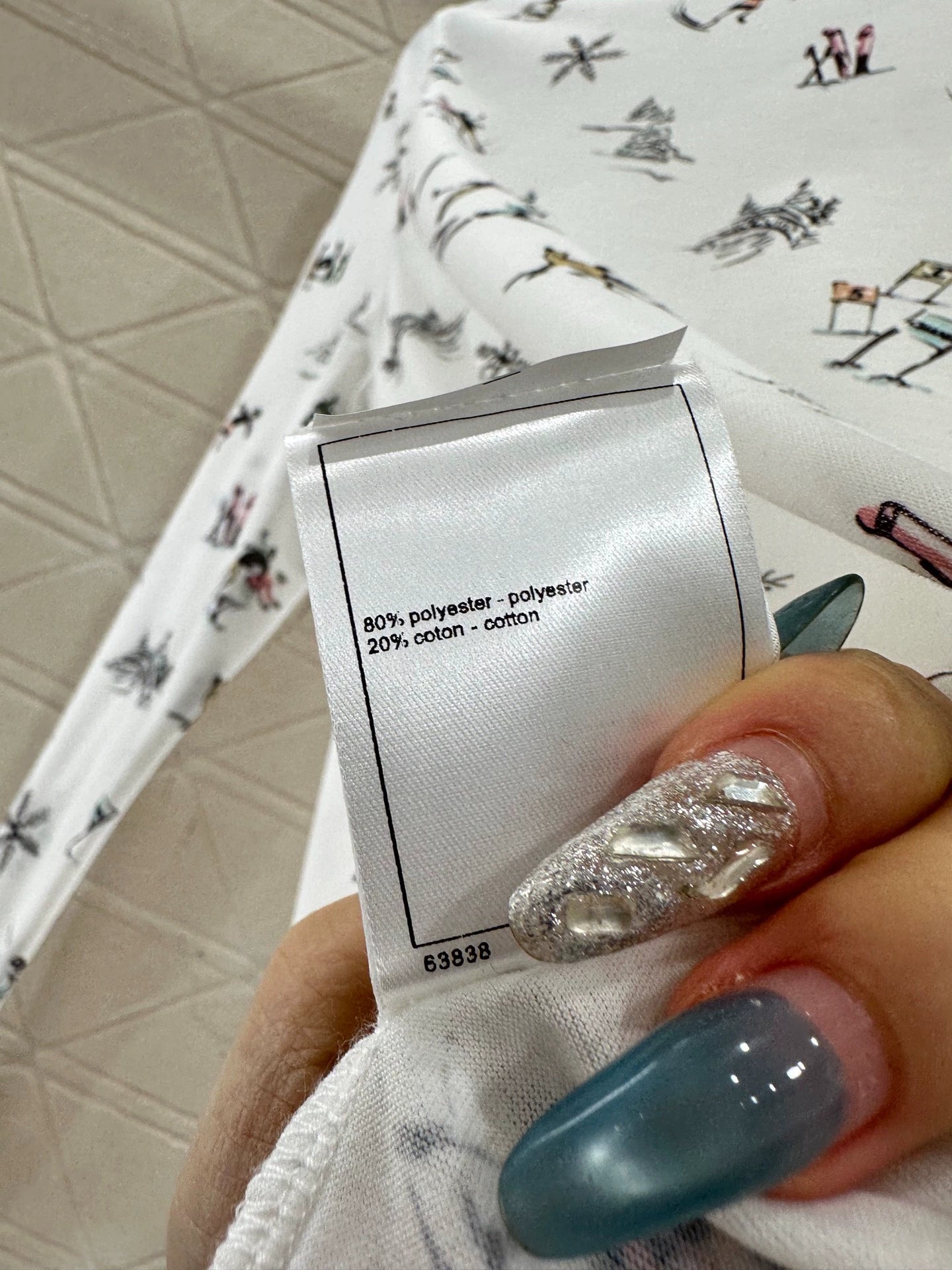 Slim fit ski print high neck top