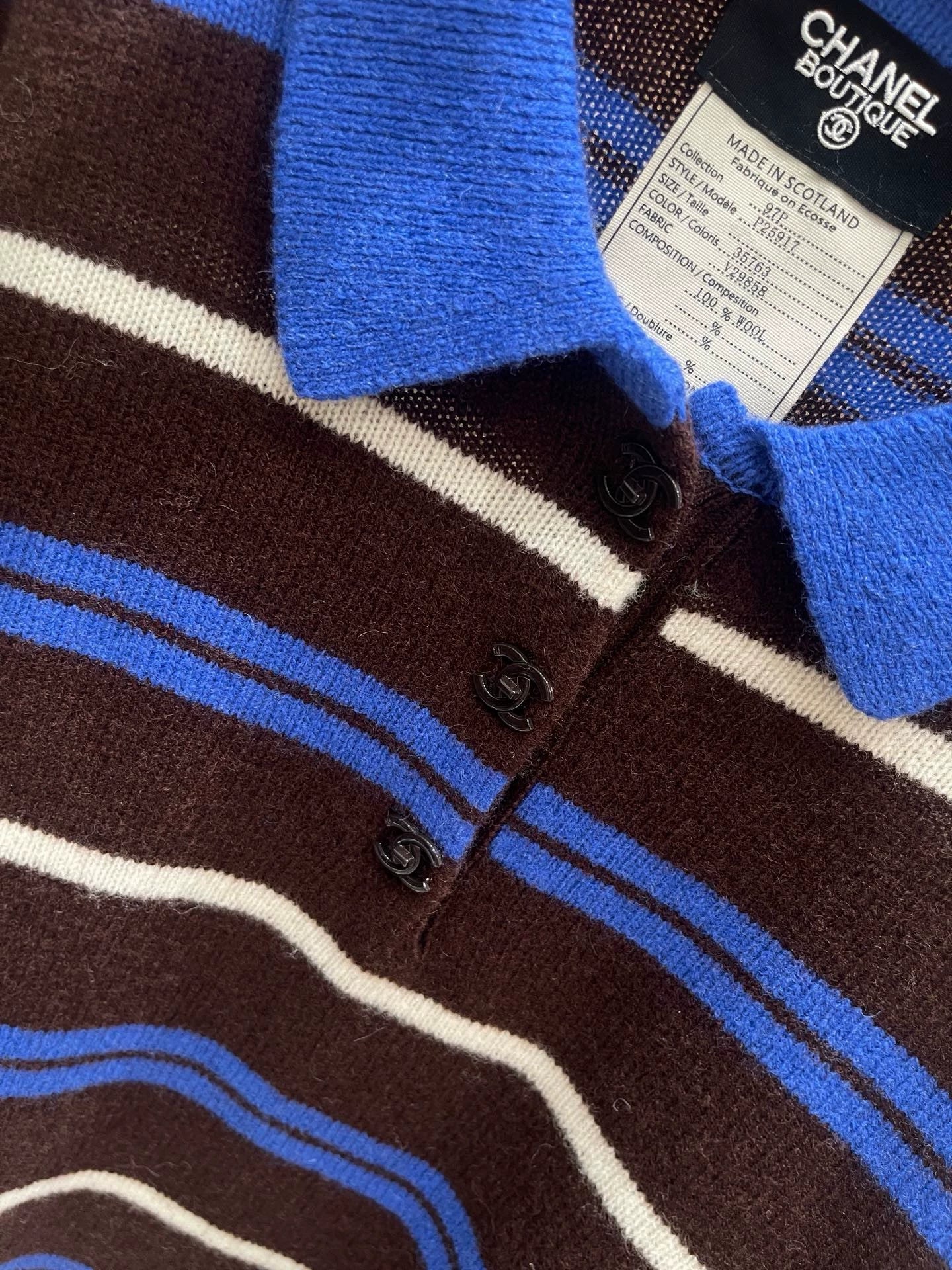 25fw Striped collar design sweater(vintage series)