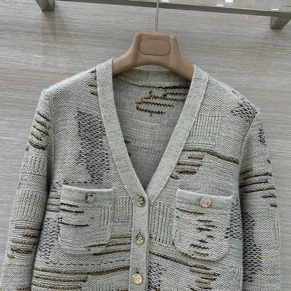 25fw Grey Knitted Cardigan