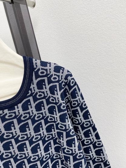 25fw Vintage printed knitted sweater