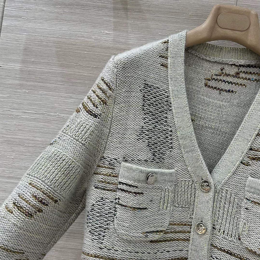 25fw Grey Knitted Cardigan